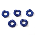 Five dark blue wave-shaped acrylic spacer beads with a glossy finish for DIY jewelry - 16mm (Hole Approx 6.5mm) / 5 Pieces / Sapphire Blue