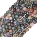 Faceted natural stone loose beads in assorted colors for DIY jewelry making - Indian Agate