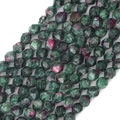 Faceted natural ruby in zoisite loose beads for DIY jewelry making 36cm strand - Ruby Zoisite