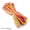 3,5mm geflochtene Baumwollkordel pink gelb weiß Farbverlauf 3m Länge für DIY Schmuck - 3,5 mm - 3 m / Rosa Süßigkeit
