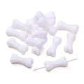 Perline acriliche bianche a forma di osso per creazione di gioielli fai-da-te e accessori - Bianco