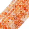 Faceted natural carnelian agate stone beads for DIY jewelry making 36cm strand - Pink Agate