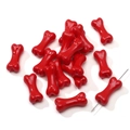 Perline in acrilico rosso a forma di osso per creazione di gioielli fai da te - Rosso
