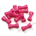 Perline in acrilico rosa a forma di osso per gioielli fai-da-te con finitura lucida - Rosa Rossa