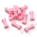 Perline in acrilico rosa a forma di osso per gioielli fai da te con fori preforati lisci - Rosa