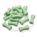 Mint green bone-shaped acrylic spray painted beads for DIY jewelry making - 8x19mm (Aperture approx. 2.2mm) / 2 Pcs/Set / Green