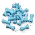 Glossy blue bone-shaped acrylic beads for DIY jewelry making and handicraft - 8x19mm (Aperture approx. 2.2mm) / 2 Pcs/Set / Blue