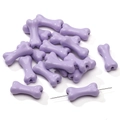 Lilac purple bone-shaped acrylic spray painted beads for DIY handmade jewelry crafts - 8x19mm (Aperture approx. 2.2mm) / 2 Pcs/Set / Purple