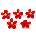 DIY red acrylic tulip flower beads with gradient finish and side hole for jewelry - 40mm (1 Piece Pack) / Red