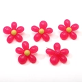 Pink and yellow acrylic tulip flower beads with horizontal holes for DIY crafts - 40mm (1 Piece Pack) / Rose Red