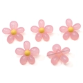 Pink and yellow acrylic tulip flower beads with center hole for DIY jewelry making - 40mm (1 Piece Pack) / Pink