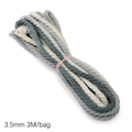 3,5mm geflochtene Baumwollschnur in Cremeweiß, Hellgrau und Dunkelgrün für DIY-Schmuck - 3,5 mm - 3 m / Verlauf Blau