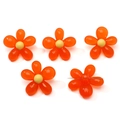 Orange and yellow acrylic tulip beads with two-tone gradient for DIY jewelry making - Orange