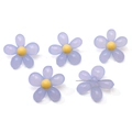 Blue and yellow acrylic tulip beads with five-petal design for DIY jewelry making - Blue