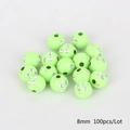 Green 8mm acrylic beads with sparkling silver glitter for DIY jewelry making 100pcs - Round Zirconia Style / 8mm Diameter 1.8mm Hole 100 Beads/Pack / Grass Green