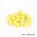 8mm yellow acrylic spacer beads with rhinestones for DIY bracelet jewelry making - Round Zirconia Style / 8mm Diameter 1.8mm Hole 100 Beads/Pack / Yellow
