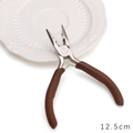 DIY jewelry making 12.5cm needle nose pliers with brown non-slip textured handles - Crimping Pliers / 1 Piece/Pack (12.5cm)