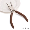 6-in-1 multi-size wire looping pliers with brown non-slip handle for jewelry DIY - Small 6-Step Pliers / 1 Piece/Pack (14.5cm)