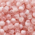 Pink crackle glass beads 8-10mm for DIY jewelry making bracelets and necklace accessories - 8mm (30 Pcs/Pack) / Pink