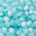 8-10mm sky blue crackle glass beads with ice flower texture for DIY handmade jewelry - Sky Blue