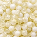 Creamy white and light yellow cracked glass round beads for DIY jewelry making - Yellow
