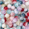 Colorful round crackle glass beads for DIY jewelry making handmade bracelets and necklaces - Random Mixed Colors
