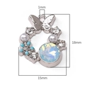 Silver alloy butterfly wreath pendant with blue beads and iridescent opal stone inlay - Butterfly Floral / 1 Piece