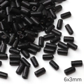 Perles en bois cylindriques noires 6x3mm pour la fabrication de bijoux DIY - Colonne / 20 Pièces (6x3mm) / Noir