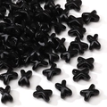 Glänzende schwarze Acrylperlen in X-Form für DIY-Armbänder und handgefertigten Schmuck - 5 Stück/Packung (8x5mm, Loch ca. 2mm) / Schwarz