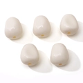 Platte onregelmatige ivoren acryl kralen voor DIY sieraden en telefoonkettingen - 5 Stuks/Verpakking (12x15mm) / Off-wit