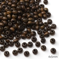 Perles en bois marron foncé 4x5mm pour bijoux DIY faits main bracelets et colliers - Perles plates et rondes / 20 Pièces/Paquet (4x5mm) / Marron Foncé