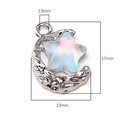 Alloy moon and star pendant charm with hammered texture for DIY jewelry making - Stars Moon Dating / 1 Piece