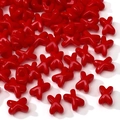 Polierte rote Acryl-X- und O-Buchstabenperlen für handgefertigten DIY-Schmuck und Zubehör - Rot