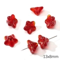 13x8mm red clover glass beads with gold accents for DIY jewelry making and bracelets - 13x8mm / Morning Glory (1 Piece/Pack) / Red Series