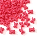 Rosafarbene X-förmige Acryllack-Zwischenperlen für DIY-Schmuck und Armbänder - Fuchsia