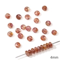 DIY handmade glass beads 4mm with pink amber marble pattern for jewelry making - Donut Type 1