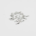 Polierte silberne Wassertropfen-Anhänger aus Legierung für handgefertigten Schmuck - 2*7MM / Weiß K/Silber