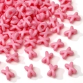 Glänzende rosa Acryl-Buchstabenperlen X und O für DIY-Armbänder und Zubehör - Rosa