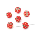 Perles en verre faites main avec pétales rouges pour colliers et bijoux DIY - 12mm (1 Pièce) / Rouge