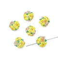 Perles en verre jaune 12mm faites à la main avec motifs floraux pour bijoux artisanaux - 12mm (1 Pièce) / Jaune
