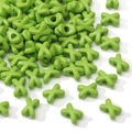 Leuchtend grüne Acrylperlen in X-Form für DIY-Armbänder und Schmuckherstellung - Grün