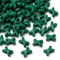 Dunkelgrüne X-förmige Acryl-Abstandshalterperlen für DIY-Schmuck und Armbandherstellung - Dunkelgrün