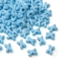 Hellblaue Acrylperlen in X- und O-Form für DIY-Schmuck und handgefertigte Bastelarbeiten - Blau
