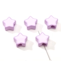 Cinq perles en forme d'étoile acrylique violette pour fabrication de bijoux - 2 Pièces/Ensemble / Centre Violet Avec Bord Violet Foncé / 16mm