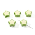 Perles en acrylique en forme d'étoile vert clair et blanc pour bijoux artisanaux - 2 Pièces/Ensemble / Centre Vert Avec Bord Vert Clair / 16mm