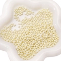 Perline di vetro color crema perlato per gioielli fai-da-te in vassoio bianco - Circa 2-6mm Senza Foro 30g/Confezione (Circa 450 Pezzi) / Giallo