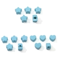 Himmelblaue Acrylperlen in Stern-, Blumen- und Herzform mit großen Löchern für DIY-Schmuck - Pentagramm / 1 Stück/Packung (22x14mm) / Blau