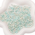 Perle di vetro irregolari bianche e azzurre con lucentezza perlata per gioielli DIY - Circa 2-6mm Senza Foro 30g/Confezione (Circa 450 Pezzi) / Mix Blu Beige