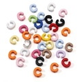DIY multi-colored round C-shaped beads for handmade necklaces and mobile chains - Random Mixed Colors (5 Pcs/Pack) / Letter C