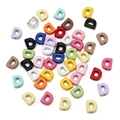 Colorful alphabet D beads in various painted finishes for DIY handmade jewelry crafts - Random Mixed Colors (5 Pcs/Pack) / Letter D